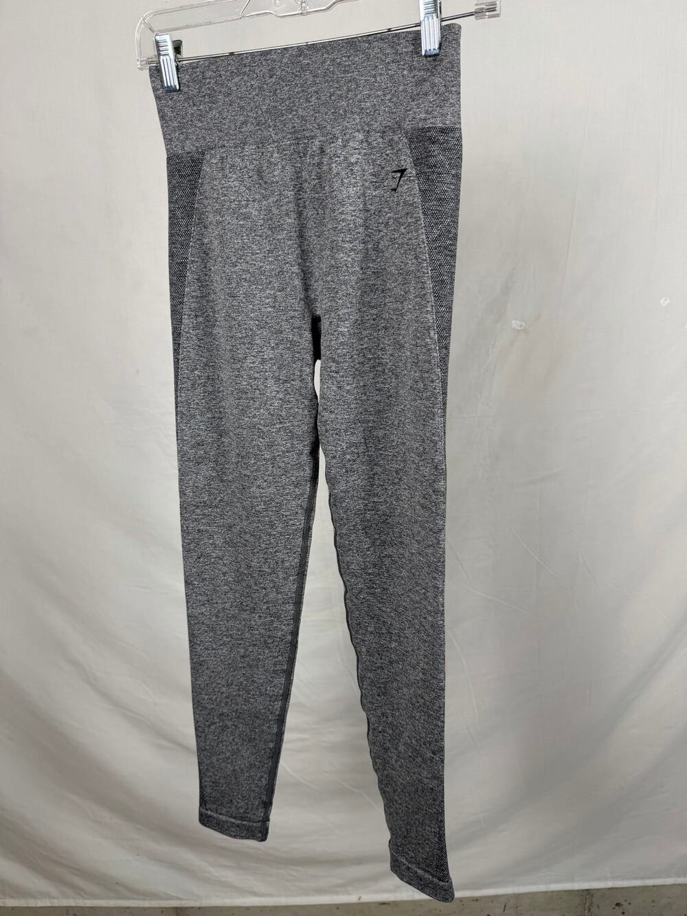 Gymshark Gray Marl Seamless Athletic Leggings High-Waisted Logo Waistband Size S
